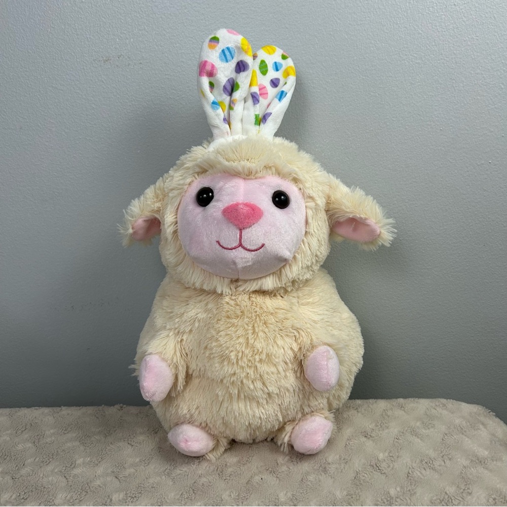 Hug & Luv Lamb Sheep Plush Stuffed Animal Bunny Rabbit Ears Easter Eggs Cream